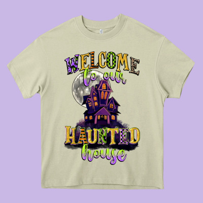 Welcome To Our Haunted House Heavy Core Tee Designed By Cowgirlartshop