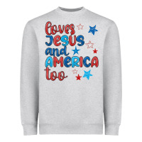 Heather Grey love jesus and america too Heavyweight Sweatshirt - JahusDesignShop