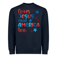 Navy love jesus and america too Heavyweight Sweatshirt - JahusDesignShop