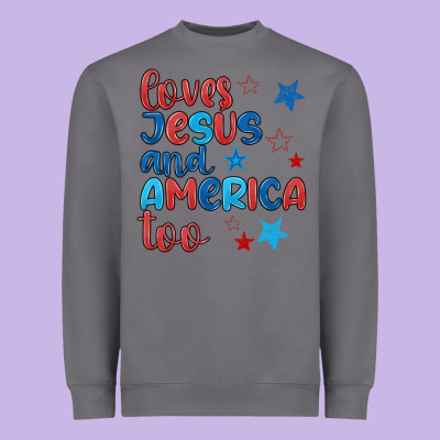 Love Jesus And America Too Heavyweight Sweatshirt Designed By Jahusdesignshop