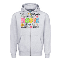 Heather Grey madre spanish mothers day Zipper Hoodie - JahusDesignShop