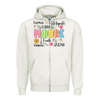 Oatmeal Heather madre spanish mothers day Zipper Hoodie - JahusDesignShop