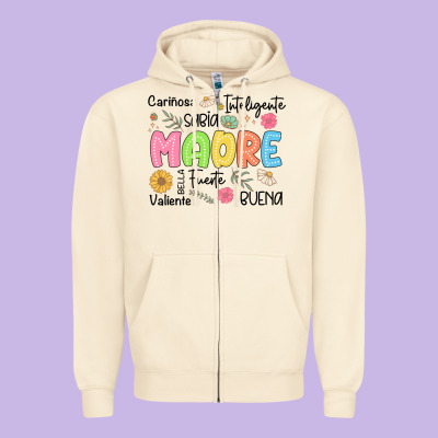 Madre Spanish Mothers Day Zipper Hoodie Designed By Jahusdesignshop