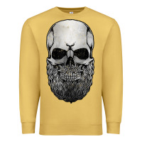 Antique Gold creepy bald and bearded skull for halloween & skeletons fans t shirt Premium Sweatshirt - baoMotion