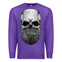 Purple creepy bald and bearded skull for halloween & skeletons fans t shirt Premium Sweatshirt - baoMotion