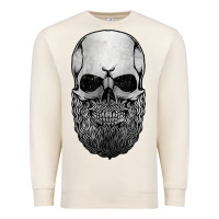 Sandshell creepy bald and bearded skull for halloween & skeletons fans t shirt Premium Sweatshirt - baoMotion