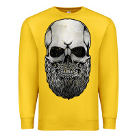 Lemon creepy bald and bearded skull for halloween & skeletons fans t shirt Premium Sweatshirt - baoMotion