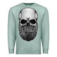 Seafoam creepy bald and bearded skull for halloween & skeletons fans t shirt Premium Sweatshirt - baoMotion