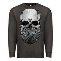 Smoke creepy bald and bearded skull for halloween & skeletons fans t shirt Premium Sweatshirt - baoMotion