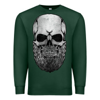 Sports Green creepy bald and bearded skull for halloween & skeletons fans t shirt Premium Sweatshirt - baoMotion