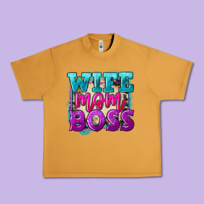 Wife Mom Boss Urban Heavy Tee Designed By Fadigitalartstudio