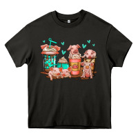 Asphalt cute pigs coffee Heavy Core Tee - Jasminsmagicworld
