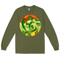 Army Green hispanic heritage month round earrings 1 Long Sleeve Tee - BundleAndBundleShop