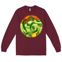 Burgundy hispanic heritage month round earrings 1 Long Sleeve Tee - BundleAndBundleShop