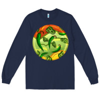 Navy hispanic heritage month round earrings 1 Long Sleeve Tee - BundleAndBundleShop
