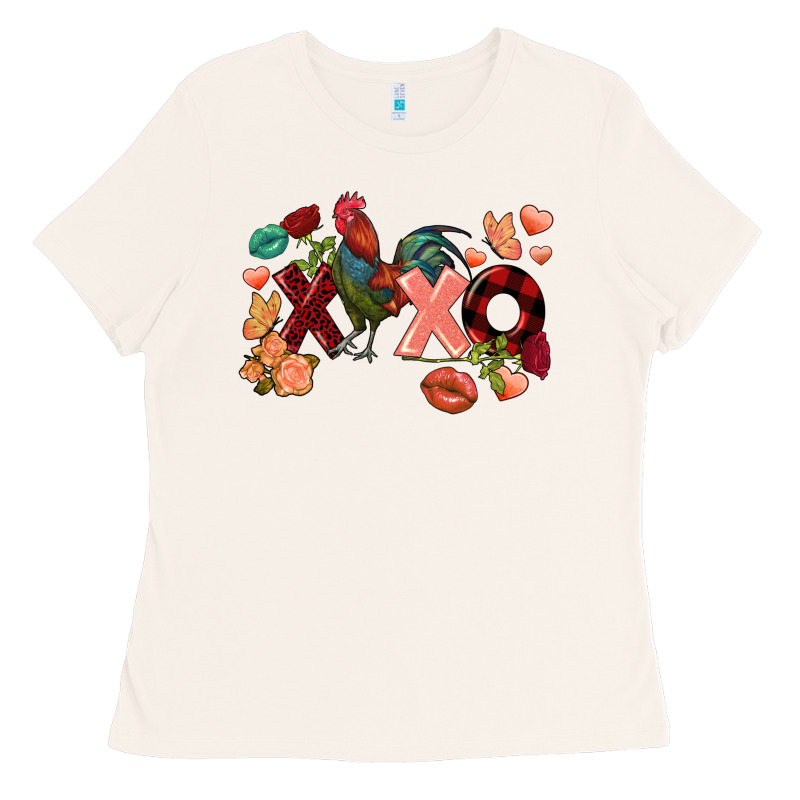 Rooster Valentine's Day Xoxo Ladies Tee by FaDigitalArtStudio | Teevron