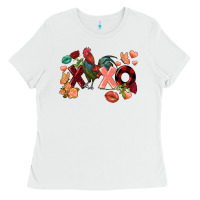 White Rooster Valentine's Day xoxo Ladies Tee - FaDigitalArtStudio
