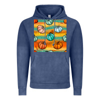 Vintage Denim Pumpkin And Glitter Seamless Pattern Vintage Hoodie - BundleAndBundleShop