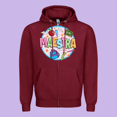 Maestra Zipper Hoodie Designed By Jahusdesignshop