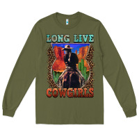 Army Green long live cowgirls Long Sleeve Tee - FaDigitalArtStudio