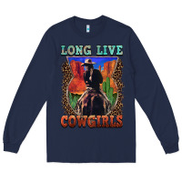 Navy long live cowgirls Long Sleeve Tee - FaDigitalArtStudio