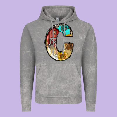 Farm Life Alphabet Lowercase Letters C Vintage Hoodie Designed By Bundleandbundleshop