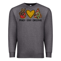 Charcoal Heather peace love christmas Premium Sweatshirt - JahusDesignShop