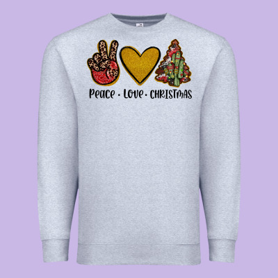 Peace Love Christmas Premium Sweatshirt Designed By Jahusdesignshop