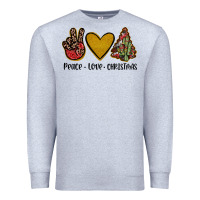 Heather Grey peace love christmas Premium Sweatshirt - JahusDesignShop