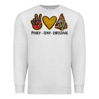 Oatmeal Heather peace love christmas Premium Sweatshirt - JahusDesignShop
