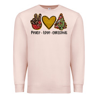 Pale Pink peace love christmas Premium Sweatshirt - JahusDesignShop