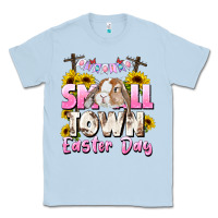 Dusty Blue Small town Easter Day Classic Tee - CowGirlArtShop