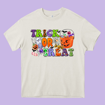 Trick Or Treat Heavy Core Tee Designed By Cowgirlartshop