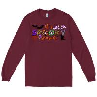 Burgundy it's spooky season Long Sleeve Tee - BundleAndBundleShop