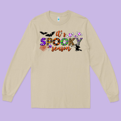 It's Spooky Season Long Sleeve Tee Designed By Bundleandbundleshop