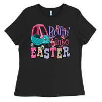 Black Easter Day Rollin into Easter toddler car Ladies Tee - OliviaCreatesArt