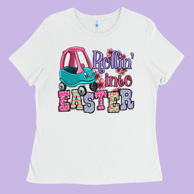 Easter Day Rollin Into Easter Toddler Car Ladies Tee Designed By Oliviacreatesart