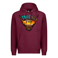 Burgundy take no bull Premium Hoodie - RacoonDesign