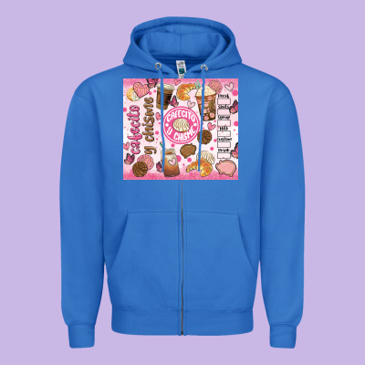 Cafecito Y Chisme Zipper Hoodie Designed By Jahusdesignshop
