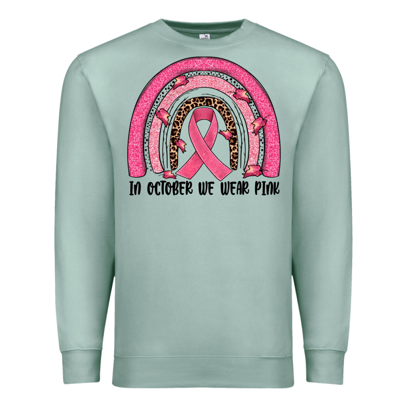 In October We Wear Pink Rainbow Premium Sweatshirt by JahusDesignShop | Teevron