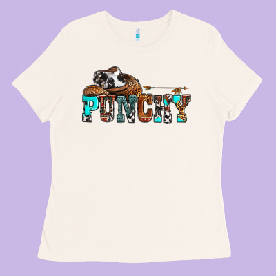 Western Cowboy Hat Punchy Ladies Tee Designed By Oliviacreatesart