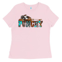 Bubblegum Pink western cowboy hat punchy Ladies Tee - OliviaCreatesArt