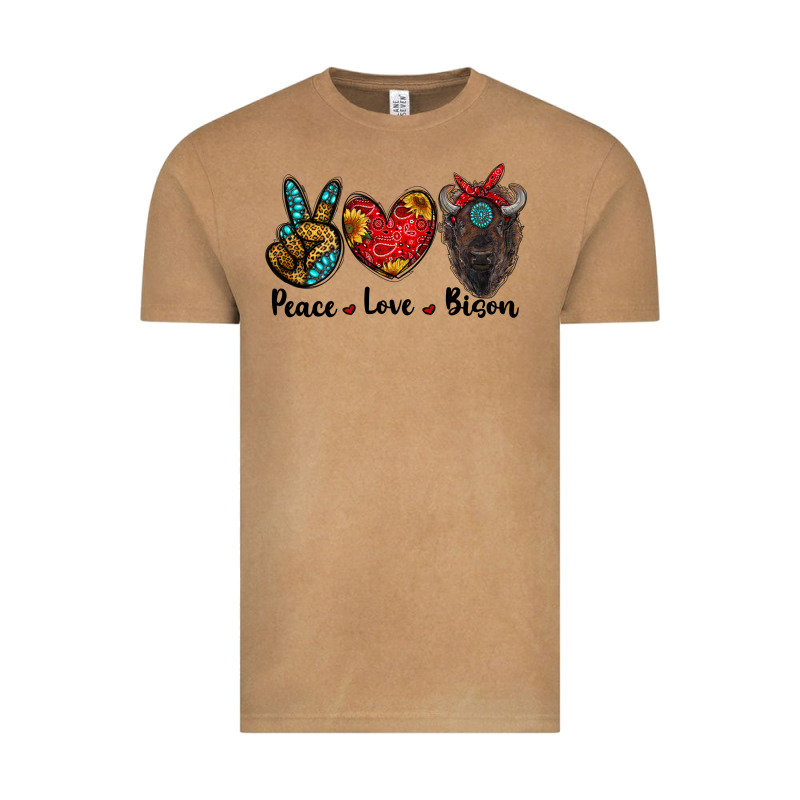 Peace Love Bison Vintage Tee by RanaPortraitStore | Teevron