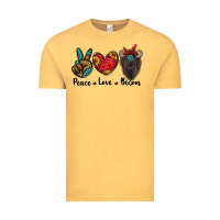 Vintage Mustard peace love bison Vintage Tee - RanaPortraitStore