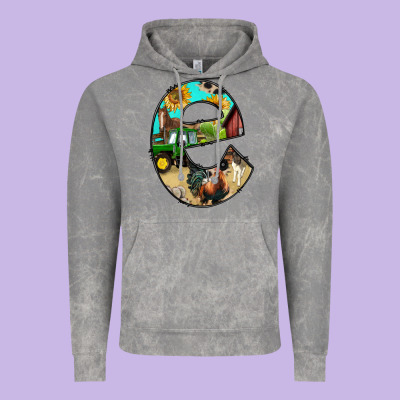 Farm Life Alphabet Lowercase Letters E Vintage Hoodie Designed By Bundleandbundleshop