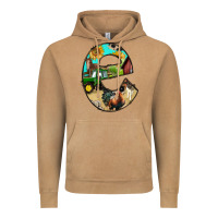 Vintage Camel farm life alphabet lowercase letters e Vintage Hoodie - BundleAndBundleShop
