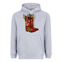 Heather Grey Christmas boots Heavyweight Hoodie - JahusDesignShop