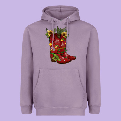 Christmas Boots Heavyweight Hoodie Designed By Jahusdesignshop