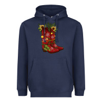 Navy Christmas boots Heavyweight Hoodie - JahusDesignShop