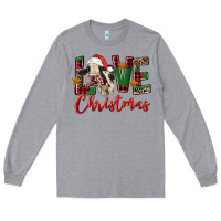 Heather Grey love christmas holstein heifer Long Sleeve Tee - FaDigitalArtStudio